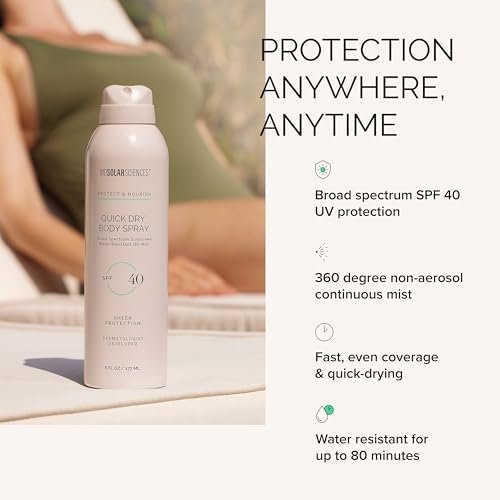 MDSolarSciences Quick Dry Body Spray SPF 40 – Water-Resistant Broad Spectrum Sunscreen with Indian Gooseberry, Vitamin C & Antioxidants, Non-Aerosol, Sensitive Skin Safe (6 Fl Oz) Avelisse