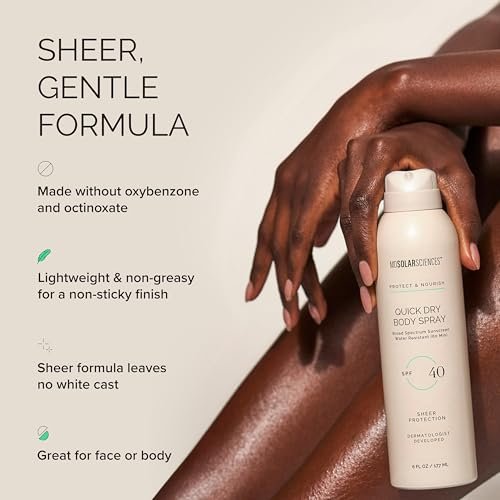 MDSolarSciences Quick Dry Body Spray SPF 40 – Water-Resistant Broad Spectrum Sunscreen with Indian Gooseberry, Vitamin C & Antioxidants, Non-Aerosol, Sensitive Skin Safe (6 Fl Oz) Avelisse
