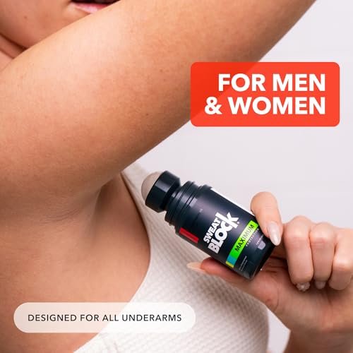 SweatBlock Maximum Strength Roll-On Antiperspirant for Men and Women - Hyperhidrosis & Odor Control - Blocks Excessive Sweat for Days - 1.2 FL OZ - görsel 13