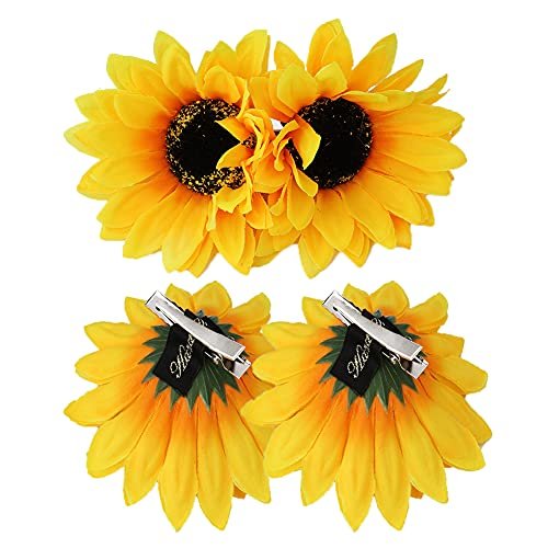 Sunflower Hair Barrettes for Women & Girls – 4-Pack Daisy Alligator Hair Clips for Summer Beach Style - görsel 2