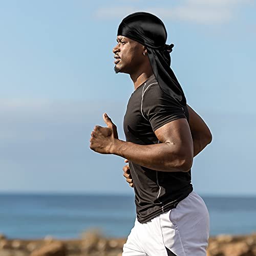 DACKRITO 2-Piece Silky Durag Pack for Men and Women – Premium Satin Doo Rag Headwrap with Long Tail for 360 Waves - görsel 12