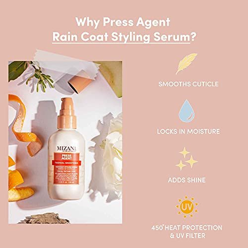 Mizani Press Agent Blow Dry Serum – Heat Protection & Moisturizing Serum for Dry, Frizzy Hair with Argan Oil Avelisse