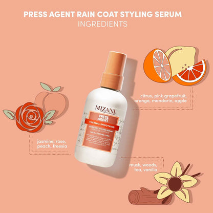Mizani Press Agent Blow Dry Serum – Heat Protection & Moisturizing Serum for Dry, Frizzy Hair with Argan Oil Avelisse