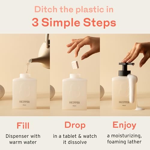 Skipper Foaming Hand Soap Tablet Refills - 12 Pack - 96 fl oz Total - Compostable Packaging - Variety Fragrance Pack Avelisse