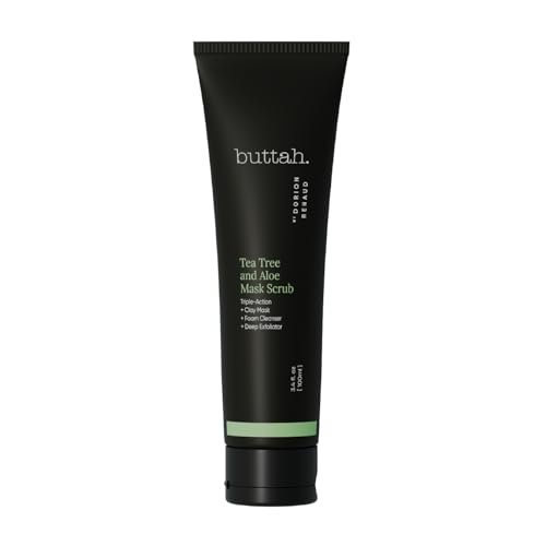 Buttah Skin Tea Tree & Aloe Exfoliating Scrub 3oz - Multi-Tasking Cleanser for Men & Women - Black-Owned Skincare Avelisse