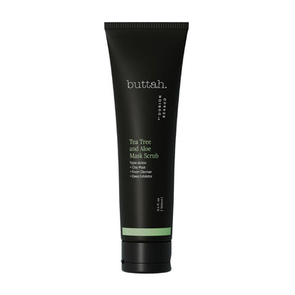 Buttah Skin Tea Tree & Aloe Exfoliating Scrub 3oz - Multi-Tasking Cleanser for Men & Women - Black-Owned Skincare Avelisse