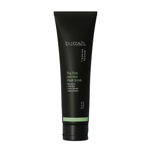 Buttah Skin Tea Tree & Aloe Exfoliating Scrub 3oz - Multi-Tasking Cleanser for Men & Women - Black-Owned Skincare Avelisse