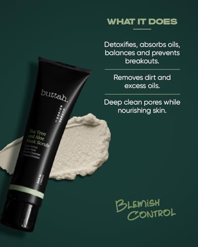 Buttah Skin Tea Tree & Aloe Exfoliating Scrub 3oz - Multi-Tasking Cleanser for Men & Women - Black-Owned Skincare Avelisse