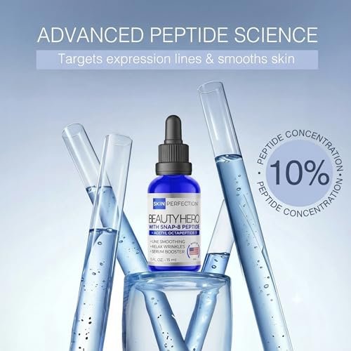Skin Perfection Snap 8 Peptides Serum for Face – Anti-Aging Peptide Serum with Hyaluronic Acid for Fine Lines & Wrinkles, DIY Peptide Face Mix with Any Skincare, 0.5 oz Avelisse
