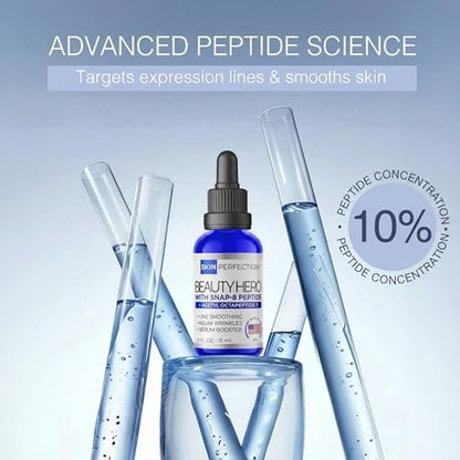 Skin Perfection Snap 8 Peptides Serum for Face – Anti-Aging Peptide Serum with Hyaluronic Acid for Fine Lines & Wrinkles, DIY Peptide Face Mix with Any Skincare, 0.5 oz Avelisse