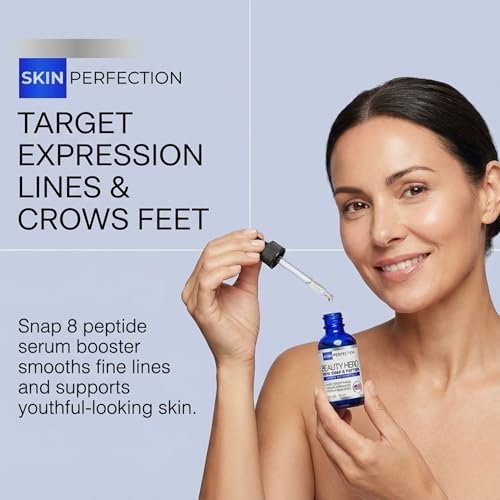 Skin Perfection Snap 8 Peptides Serum for Face – Anti-Aging Peptide Serum with Hyaluronic Acid for Fine Lines & Wrinkles, DIY Peptide Face Mix with Any Skincare, 0.5 oz Avelisse