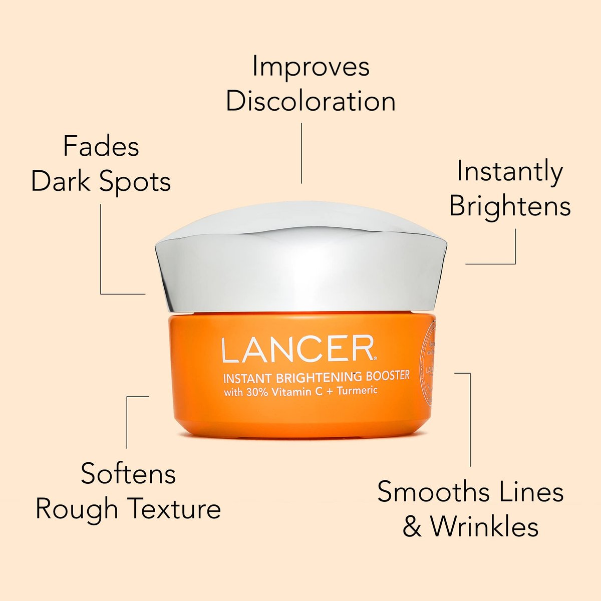 Lancer Skincare Instant Brightening Booster with 30% Vitamin C and Turmeric - Exfoliating Anti-Aging Night Cream, 1.7 oz - görsel 11