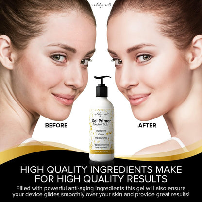 IndulgeMe Conductive Gel - Facial Hydrating Leave-On Gel Primer with Hyaluronic Acid, Collagen Peptide, Niacinamide, Vitamin E, Gold Foil - 6 Fl Oz Avelisse