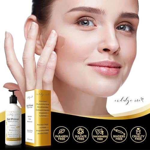 IndulgeMe Conductive Gel - Facial Hydrating Leave-On Gel Primer with Hyaluronic Acid, Collagen Peptide, Niacinamide, Vitamin E, Gold Foil - 6 Fl Oz Avelisse