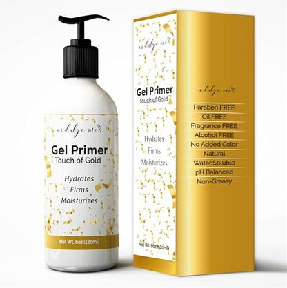 IndulgeMe Conductive Gel - Facial Hydrating Leave-On Gel Primer with Hyaluronic Acid, Collagen Peptide, Niacinamide, Vitamin E, Gold Foil - 6 Fl Oz Avelisse