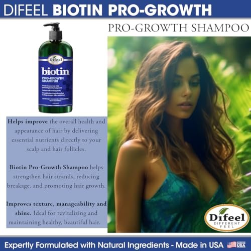 Difeel Pro-Growth Biotin Shampoo & Conditioner 2-PC Gift Set for Thinning Hair & Hair Loss, Paraben Free, 24 Fl Oz Each Avelisse