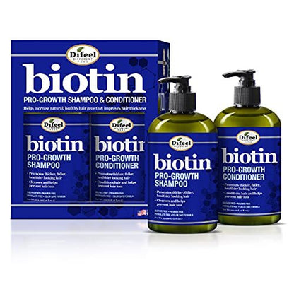 Difeel Pro-Growth Biotin Shampoo & Conditioner 2-PC Gift Set for Thinning Hair & Hair Loss, Paraben Free, 24 Fl Oz Each Avelisse