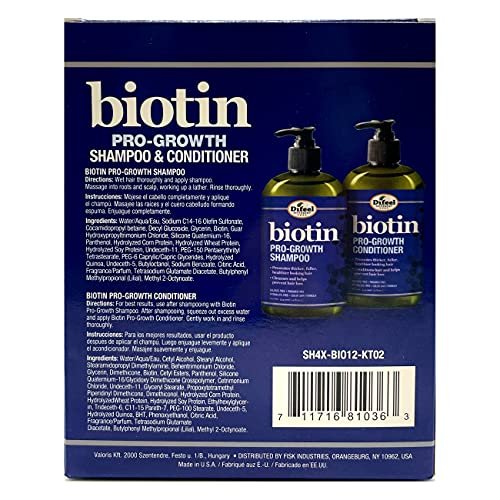Difeel Pro-Growth Biotin Shampoo & Conditioner 2-PC Gift Set for Thinning Hair & Hair Loss, Paraben Free, 24 Fl Oz Each Avelisse