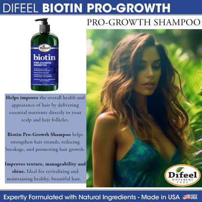 Difeel Pro-Growth Biotin Shampoo & Conditioner 2-PC Gift Set for Thinning Hair & Hair Loss, Paraben Free, 24 Fl Oz Each Avelisse