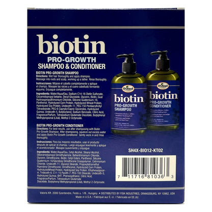 Difeel Pro-Growth Biotin Shampoo & Conditioner 2-PC Gift Set for Thinning Hair & Hair Loss, Paraben Free, 24 Fl Oz Each Avelisse