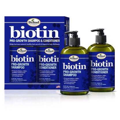 Difeel Pro-Growth Biotin Shampoo & Conditioner 2-PC Gift Set for Thinning Hair & Hair Loss, Paraben Free, 24 Fl Oz Each Avelisse
