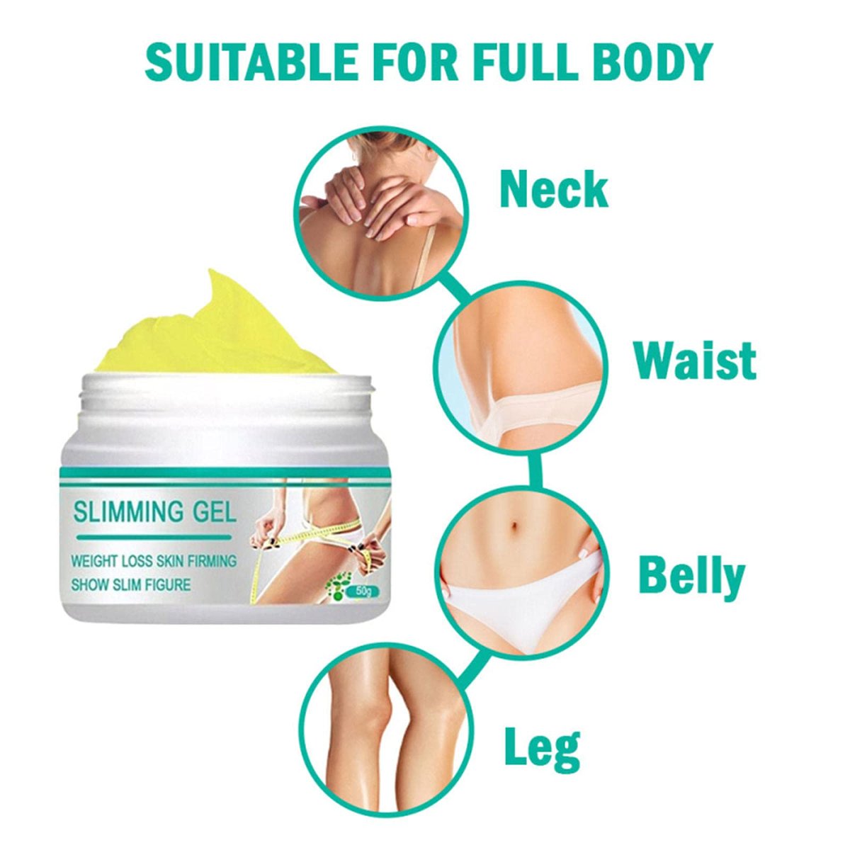 Slimming Cream for Belly, Arms, Legs – Ginger Fat Burning & Firming Massage Gel (50g) - görsel 7