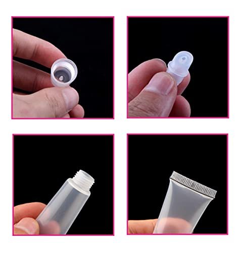 6-Pack Clear Empty Lip Gloss Tubes – 8ml Refillable Mini Cosmetic Containers for DIY Lip Balm, Travel & Makeup - görsel 4