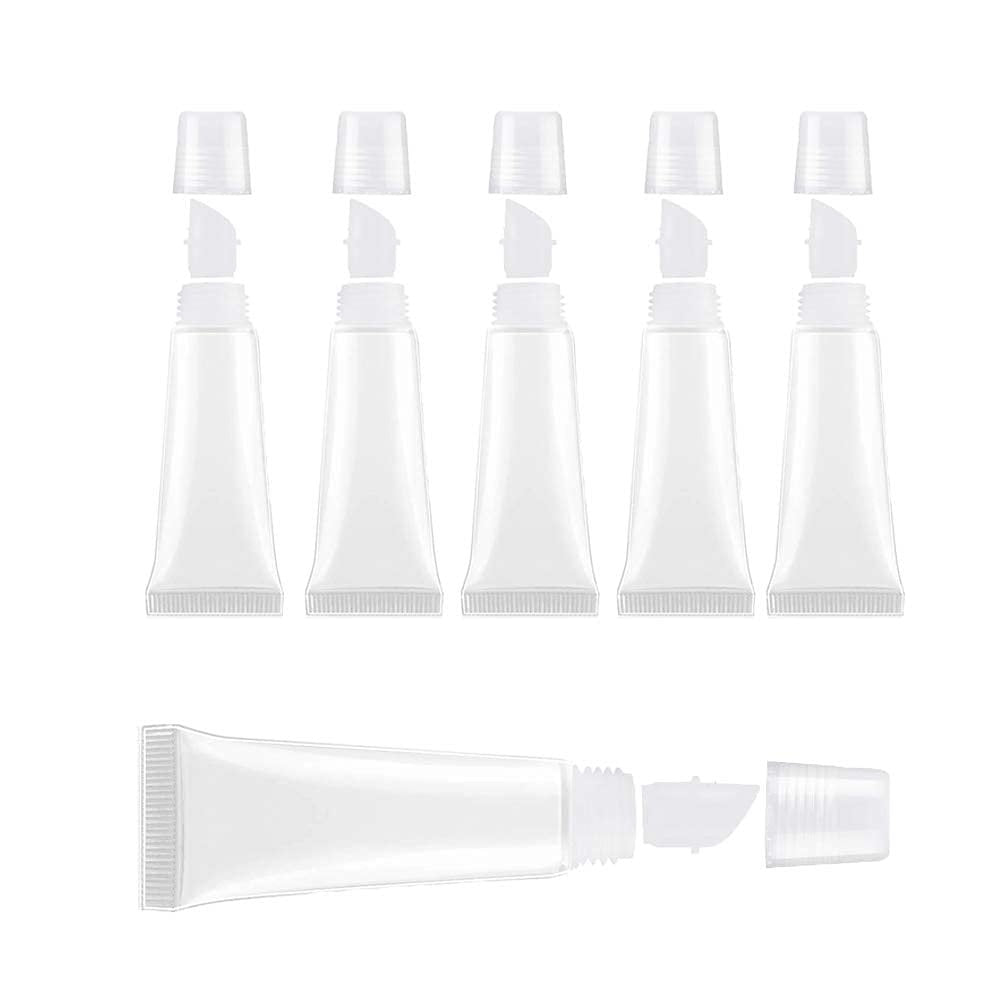 6-Pack Clear Empty Lip Gloss Tubes – 8ml Refillable Mini Cosmetic Containers for DIY Lip Balm, Travel & Makeup - görsel 1