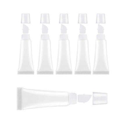 6-Pack Clear Empty Lip Gloss Tubes – 8ml Refillable Mini Cosmetic Containers for DIY Lip Balm, Travel & Makeup