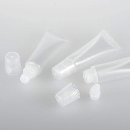 6-Pack Clear Empty Lip Gloss Tubes – 8ml Refillable Mini Cosmetic Containers for DIY Lip Balm, Travel & Makeup