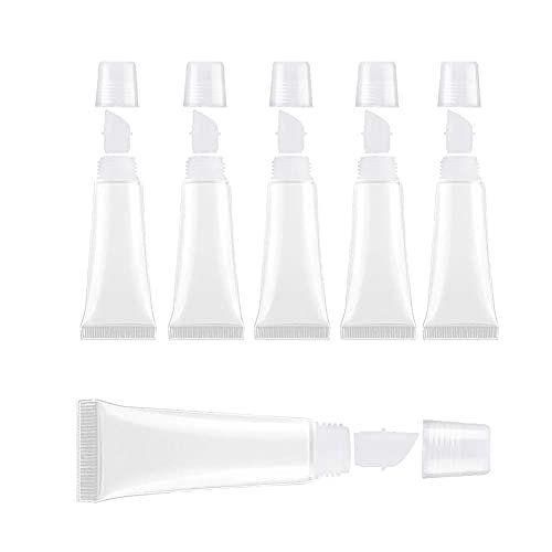 6-Pack Clear Empty Lip Gloss Tubes – 8ml Refillable Mini Cosmetic Containers for DIY Lip Balm, Travel & Makeup - görsel 2