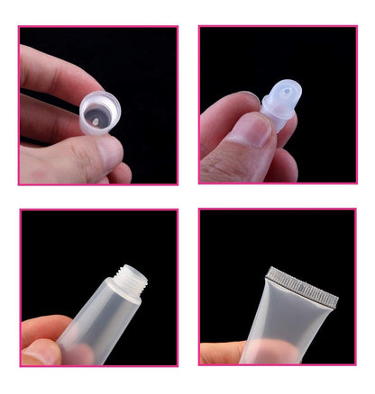 6-Pack Clear Empty Lip Gloss Tubes – 8ml Refillable Mini Cosmetic Containers for DIY Lip Balm, Travel & Makeup