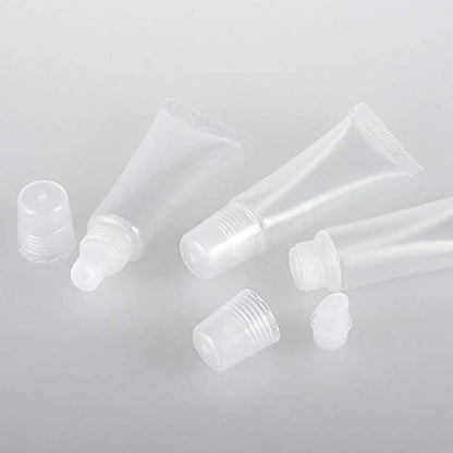 6-Pack Clear Empty Lip Gloss Tubes – 8ml Refillable Mini Cosmetic Containers for DIY Lip Balm, Travel & Makeup