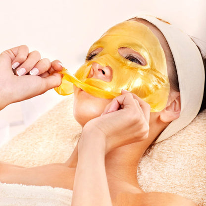 Jakuva 24K Gold Gel Facial Mask – Collagen Face Mask for Moisturizing, Anti-Wrinkle & Hydration (15 Pack) Avelisse