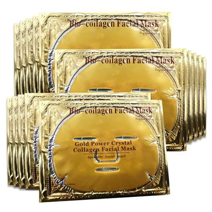 Jakuva 24K Gold Gel Facial Mask – Collagen Face Mask for Moisturizing, Anti-Wrinkle & Hydration (15 Pack) Avelisse