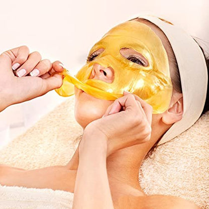 Jakuva 24K Gold Gel Facial Mask – Collagen Face Mask for Moisturizing, Anti-Wrinkle & Hydration (15 Pack) Avelisse