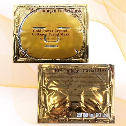 Jakuva 24K Gold Gel Facial Mask – Collagen Face Mask for Moisturizing, Anti-Wrinkle & Hydration (15 Pack) Avelisse
