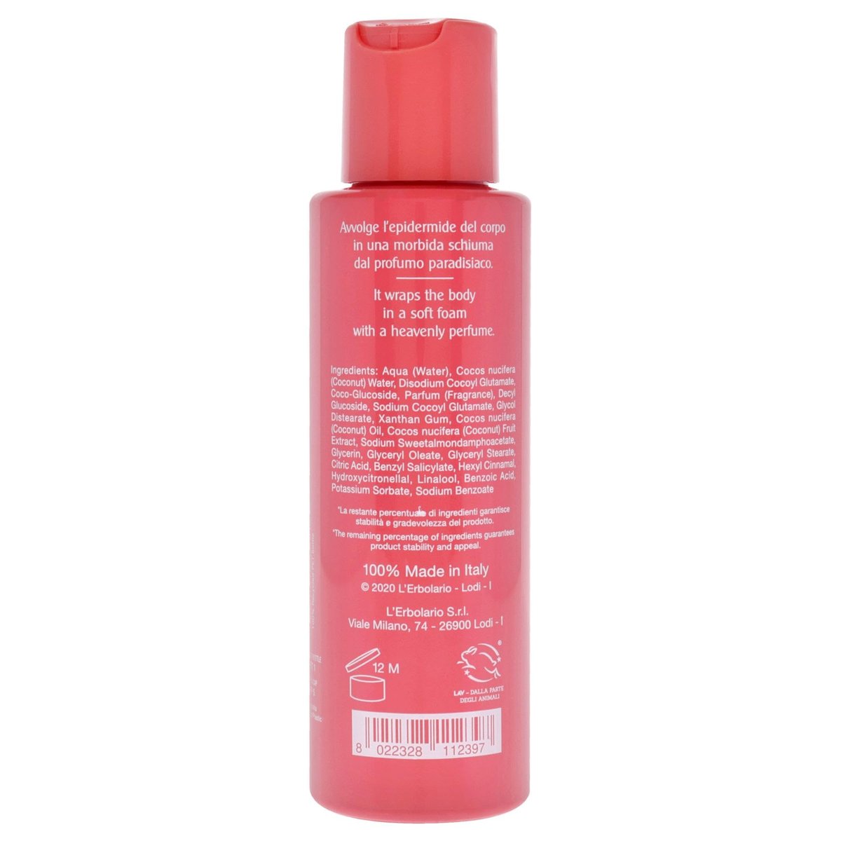 L'Erbolario Coconut Bath Cream – Hydrating Body Wash with Glycerine, Nourishing & Balancing, Paraben & Sulfate Free, 3.4 oz - görsel 3