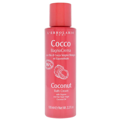 L'Erbolario Coconut Bath Cream – Hydrating Body Wash with Glycerine, Nourishing & Balancing, Paraben & Sulfate Free, 3.4 oz