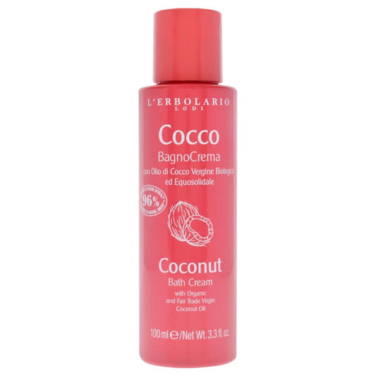 L'Erbolario Coconut Bath Cream – Hydrating Body Wash with Glycerine, Nourishing & Balancing, Paraben & Sulfate Free, 3.4 oz