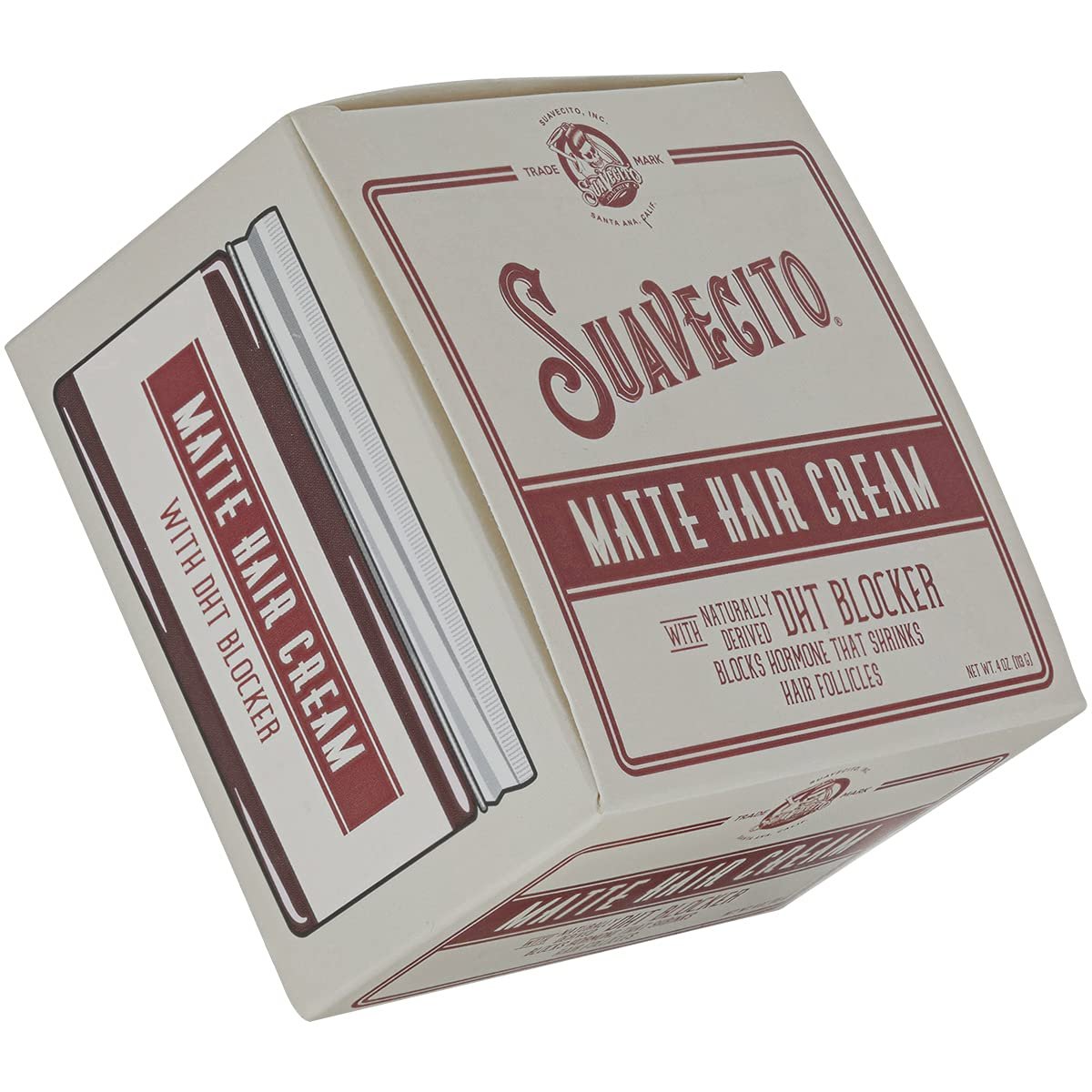 Suavecito Matte Hair Cream with DHT Blocker – Light Hold, Low Shine, Thinning Hair Styling (4 oz) Avelisse