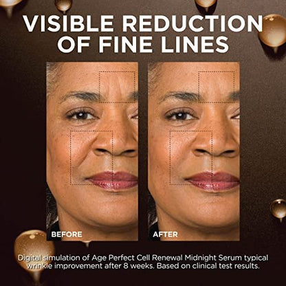 L'Oreal Paris Age Perfect Anti-Aging Midnight Face Serum – 1 oz with Eye Cream Sample Avelisse