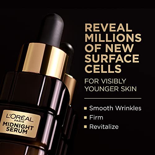 L'Oreal Paris Age Perfect Anti-Aging Midnight Face Serum – 1 oz with Eye Cream Sample Avelisse