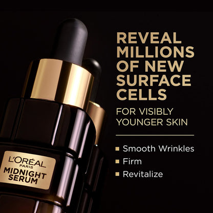 L'Oreal Paris Age Perfect Anti-Aging Midnight Face Serum – 1 oz with Eye Cream Sample Avelisse