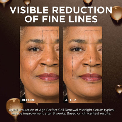L'Oreal Paris Age Perfect Anti-Aging Midnight Face Serum – 1 oz with Eye Cream Sample Avelisse