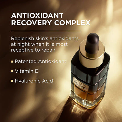 L'Oreal Paris Age Perfect Anti-Aging Midnight Face Serum – 1 oz with Eye Cream Sample Avelisse