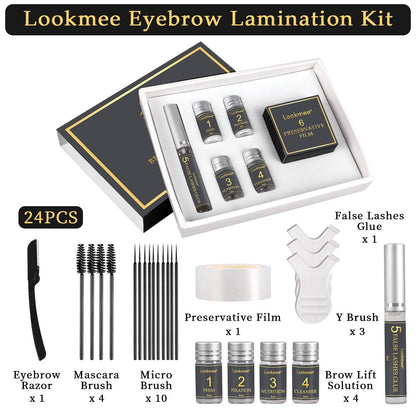 Lookmee 5-in-1 Lash Lift & Eyebrow Lamination Kit - Professional DIY Eyelash Curler & Perm Kit, At-Home Long Lasting Salon Results, Beginner Friendly Avelisse