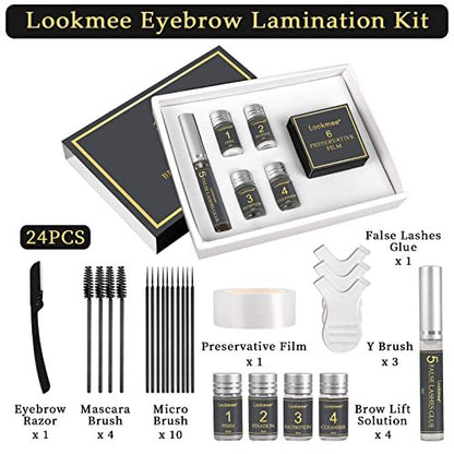 Lookmee 5-in-1 Lash Lift & Eyebrow Lamination Kit - Professional DIY Eyelash Curler & Perm Kit, At-Home Long Lasting Salon Results, Beginner Friendly Avelisse