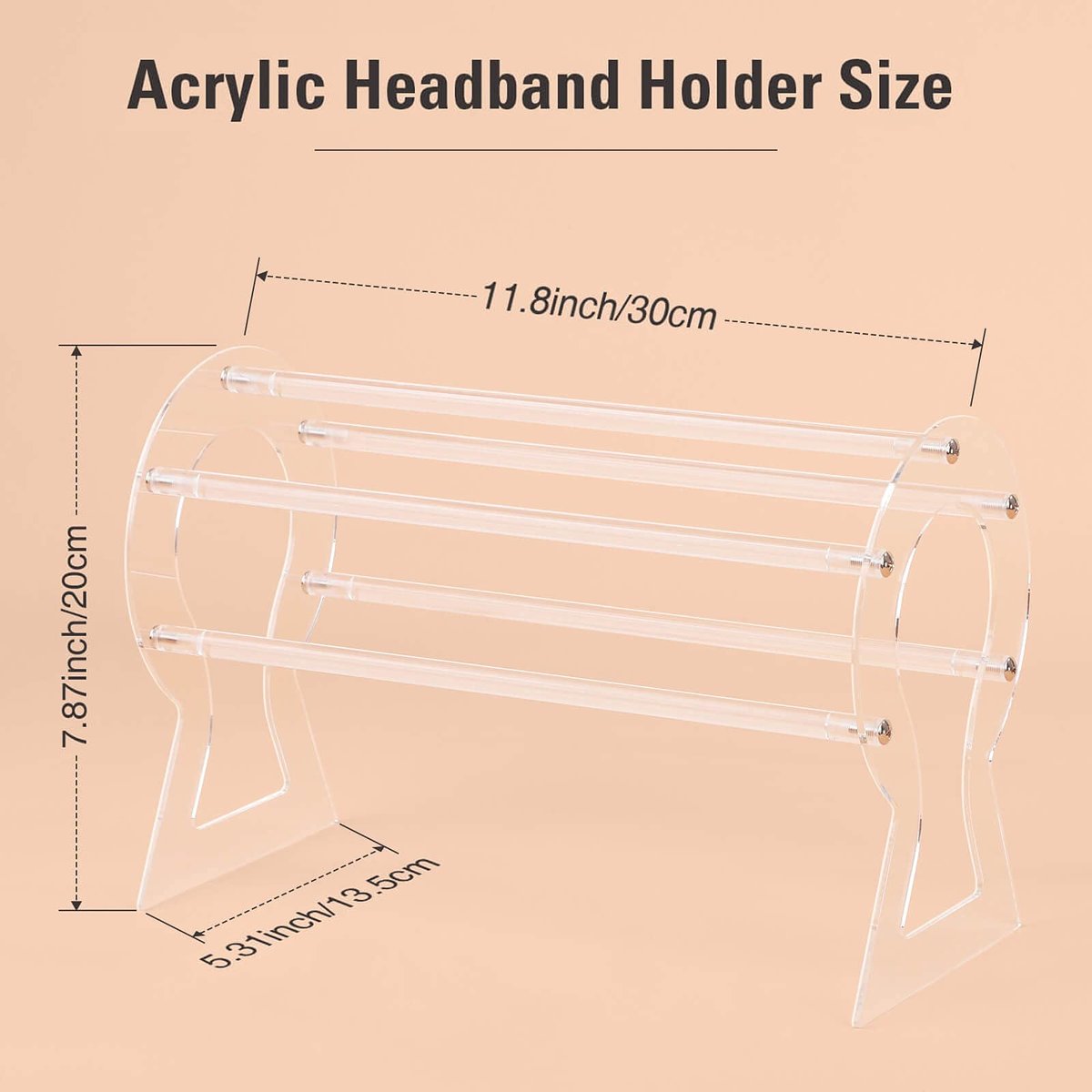 Clear Acrylic Headband Holder – 12 Slot Hairband Organizer & Display Stand for Women & Girls - görsel 5