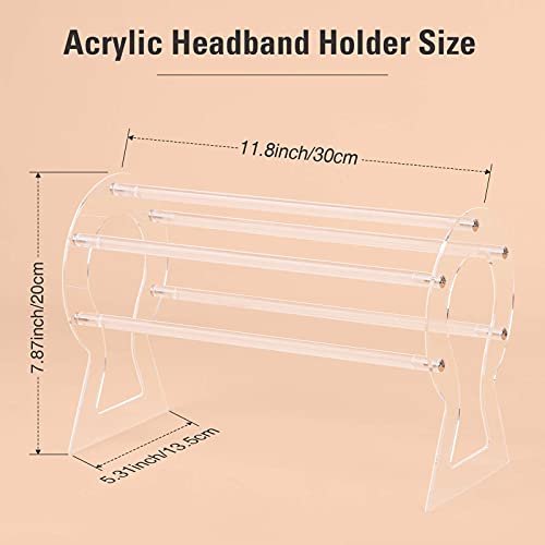 Clear Acrylic Headband Holder – 12 Slot Hairband Organizer & Display Stand for Women & Girls - görsel 6
